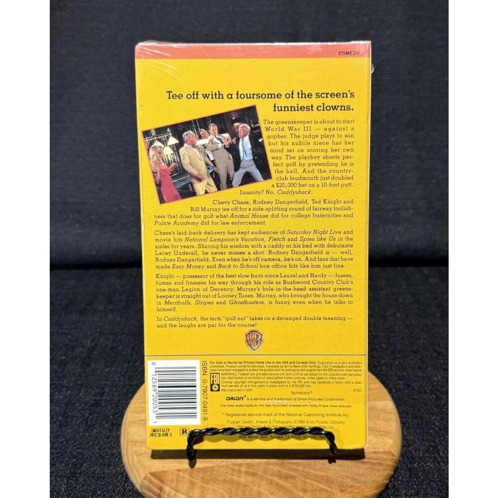 Caddyshack - Rare Early WHV Stamp (VHS, 1991) Factory Sealed Warner Watermark - Picture 2 of 5
